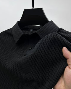 Camisa de manga corta de negocios delgada transpirable de seda